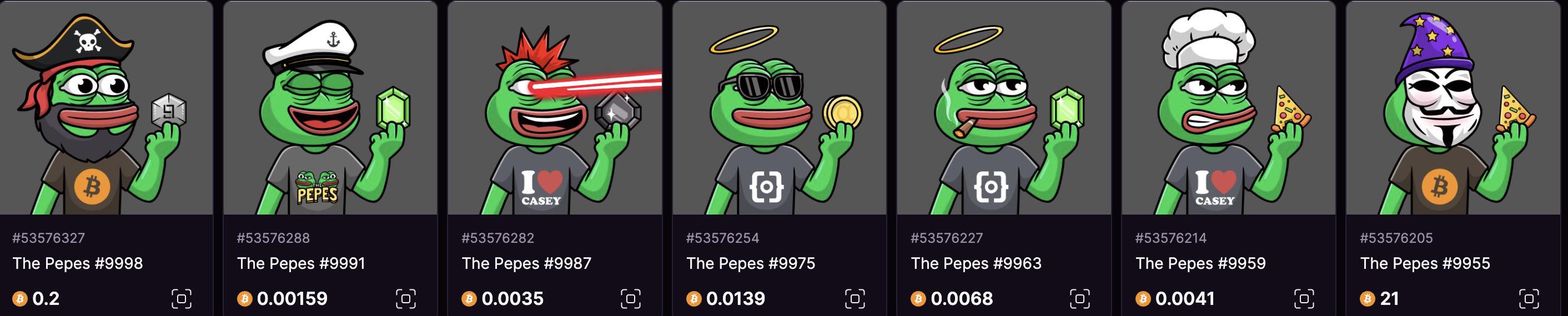 递归铭文项目The Pepes走红，超额铸造惹争议，但被大量扫货